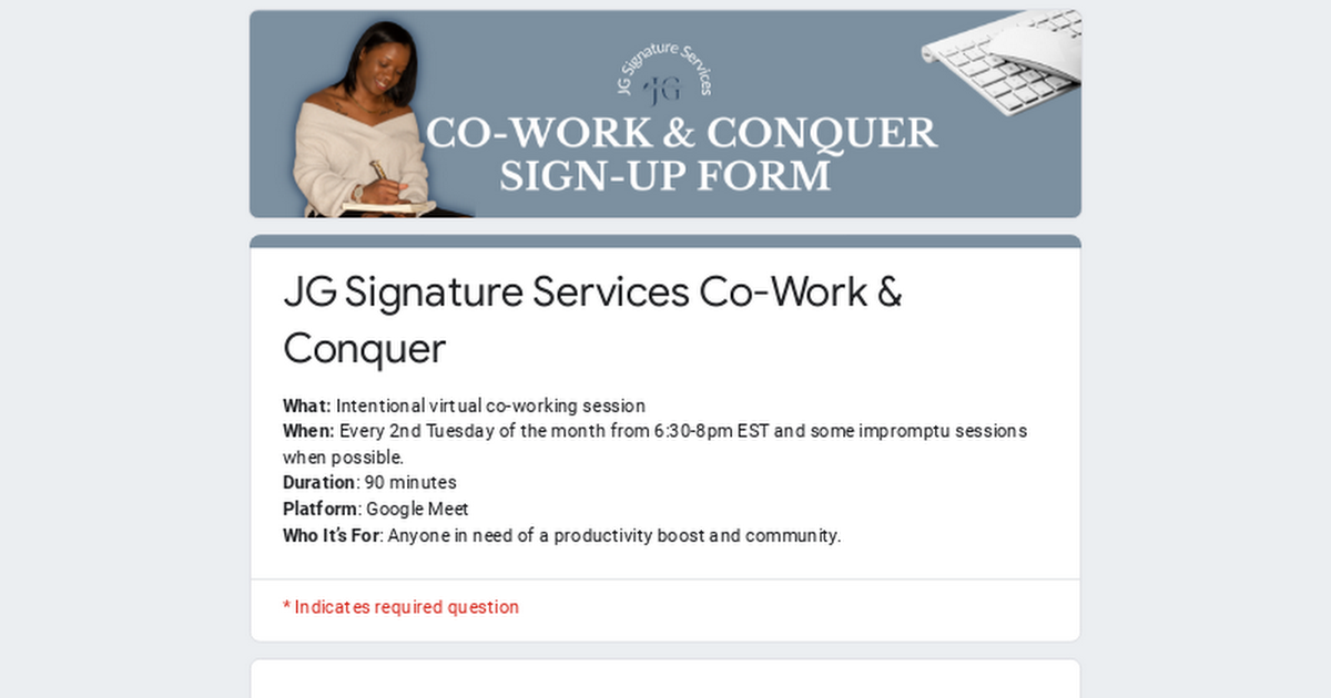 Co-Work & Conquer Sign-Up Form thumbnail