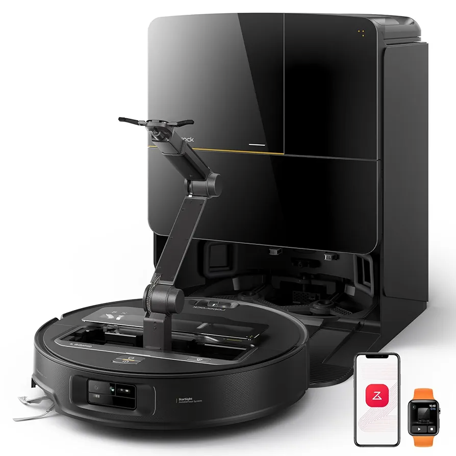 4.64.6 out of 5 stars(137)  roborock Saros Z70 Robot Vacuum and Mop, OmniGrip Arm, AI-Powered, 22,000Pa Suction, 3.14’’ Ultra Slim, FlexiArm Riser Technology, AdaptiLift Chassis, Obstacle Avoidance, Auto Mop Washing & Drying  100+ bought&nbsp;in past month thumbnail