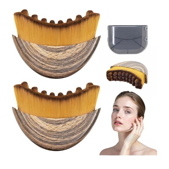 Amazon.com: 2 PCS Lymphatic Contour Face Brush, Manual Lymphatic Drainage Massager, Natural Makeup Brushes with Durable Soft Bristles, Hypoallergenic Ergonomic Facial Cleansing Brush for Sculpting : Beauty & Personal Care thumbnail