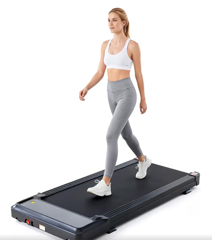 Sweetcrispy Compact Armless Treadmill for Small Spaces, Quiet Under-Desk Walking Pad, Slim & Portable Design for Home Office Workouts, Ideal for Apartments and Work-from-Home Fitness, Bright Black 4K+ bought in past month thumbnail