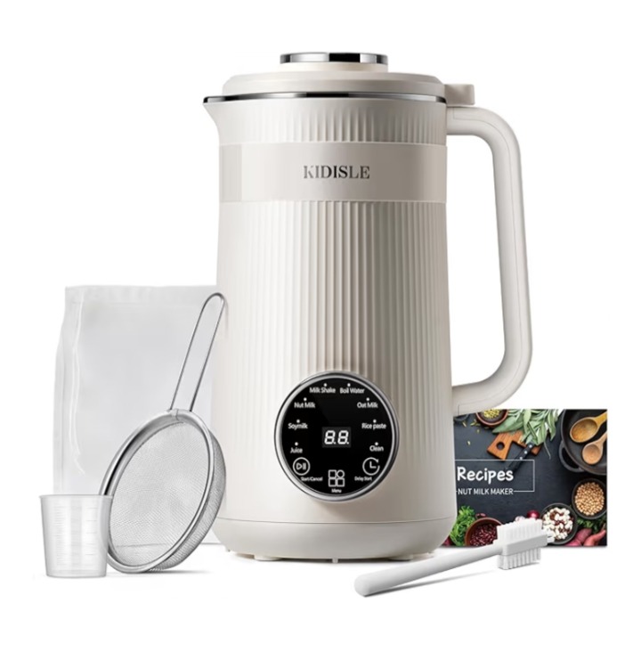 Amazon.com: KIDISLE 8 in 1 Nut Milk Maker Blender, 32oz Homemade Soy, Almond, Oat, Coconut, Plant Based and Non Dairy Beverages, Automatic Soybean Machine With Delay Start/Keep Warm/Boil Water, Cream: Home & Kitchen thumbnail