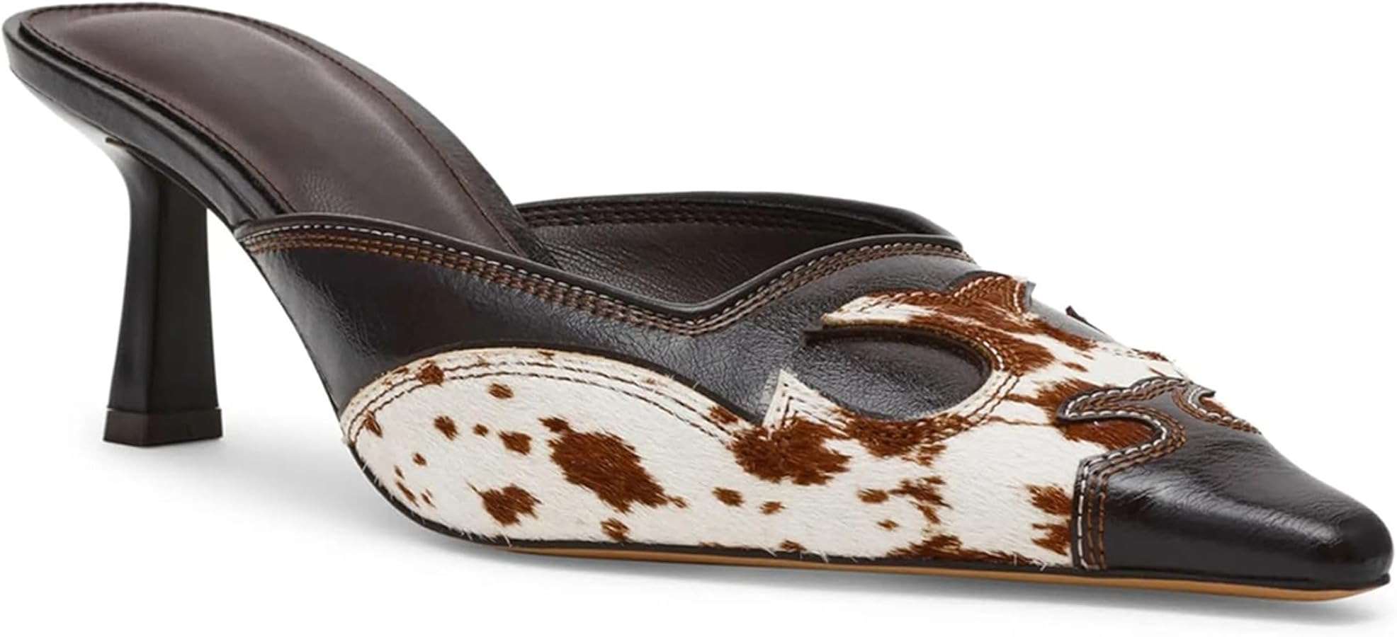 4.24.2 out of 5 stars(35)  Pointed Toe Mules for Women Suede Slip On Kitten Heels Pumps with Stitching Flame Design Backless Wedding Dress Daily Pump Shoe for Party thumbnail