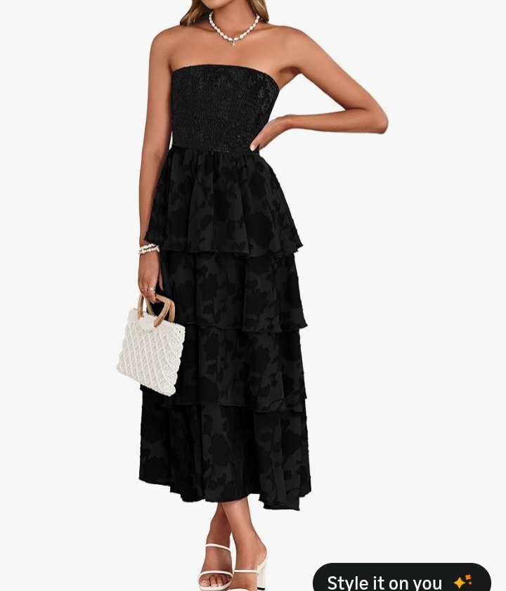 Simplee Womens Summer Strapless Maxi Dress 2026 Boho Floral Off Shoulder Wedding Guest Dresses Tiered Beach Long Sundress  &nbsp;1 sustainability feature&nbsp; thumbnail