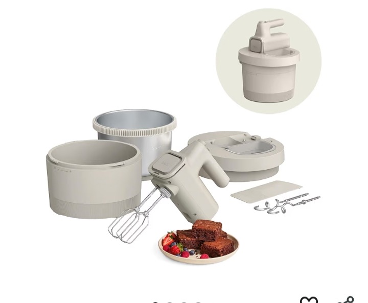 Amazon.com: bella 3.5 Qt Hand & Stand Mixer, 2 in 1 Electric Mixer with Bowl, Dough Hook, Whisk & Egg Beater, Multifunctional Handheld Mixer for Baking, 200 Watt, Oatmilk: Home & Kitchen thumbnail