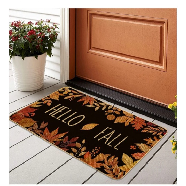 Amazon.comVisit the ARTDMT Store  4.54.5 out of 5 stars(156)  Hello Fall Maple Leaves Decorative Doormat, Fall Maple Leafs Door mat Indoor Outdoor Entrance Floor Mat Non Slip Autumn Harvest Vintage Thanksiving Decor Rubber Welcome Mats（29 x17in）  Amazon's Choice  400+ bought&nbsp;in past month thumbnail