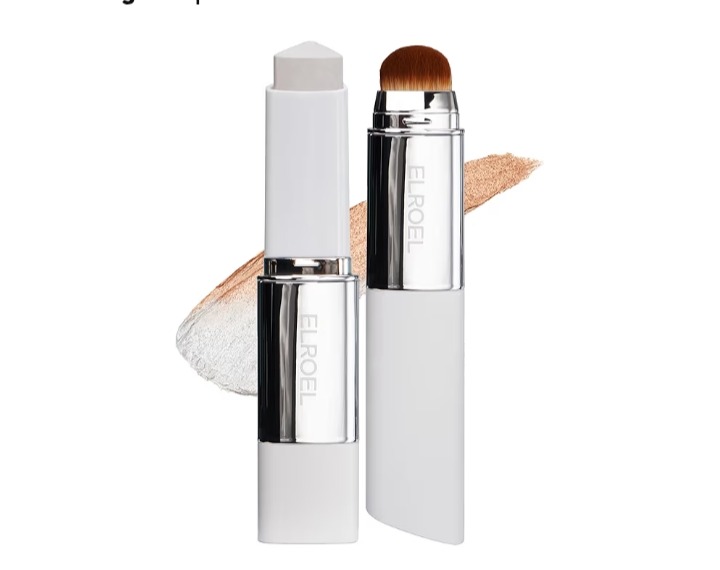 ELROEL Blanc Cover Cream Stick V White - Korean Color-Changing Foundation Stick with Volufiline - Medium to Full Coverage Dewy Finish Base Makeup - Dual-Ended with Detachable Brush (203 Medium)  4K+ bought&nbsp;in past month thumbnail