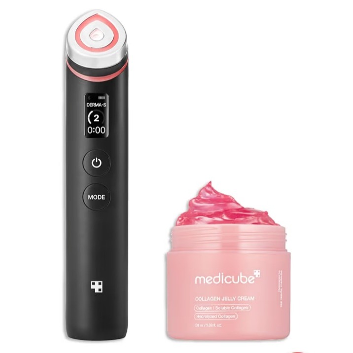 Amazon.com : medicube Booster Glow Duo for Poreless Radiance: Age-R Booster Pro (Black) and Collagen Jelly Cream 50ml | Gifts for Women : Beauty & Personal Care thumbnail