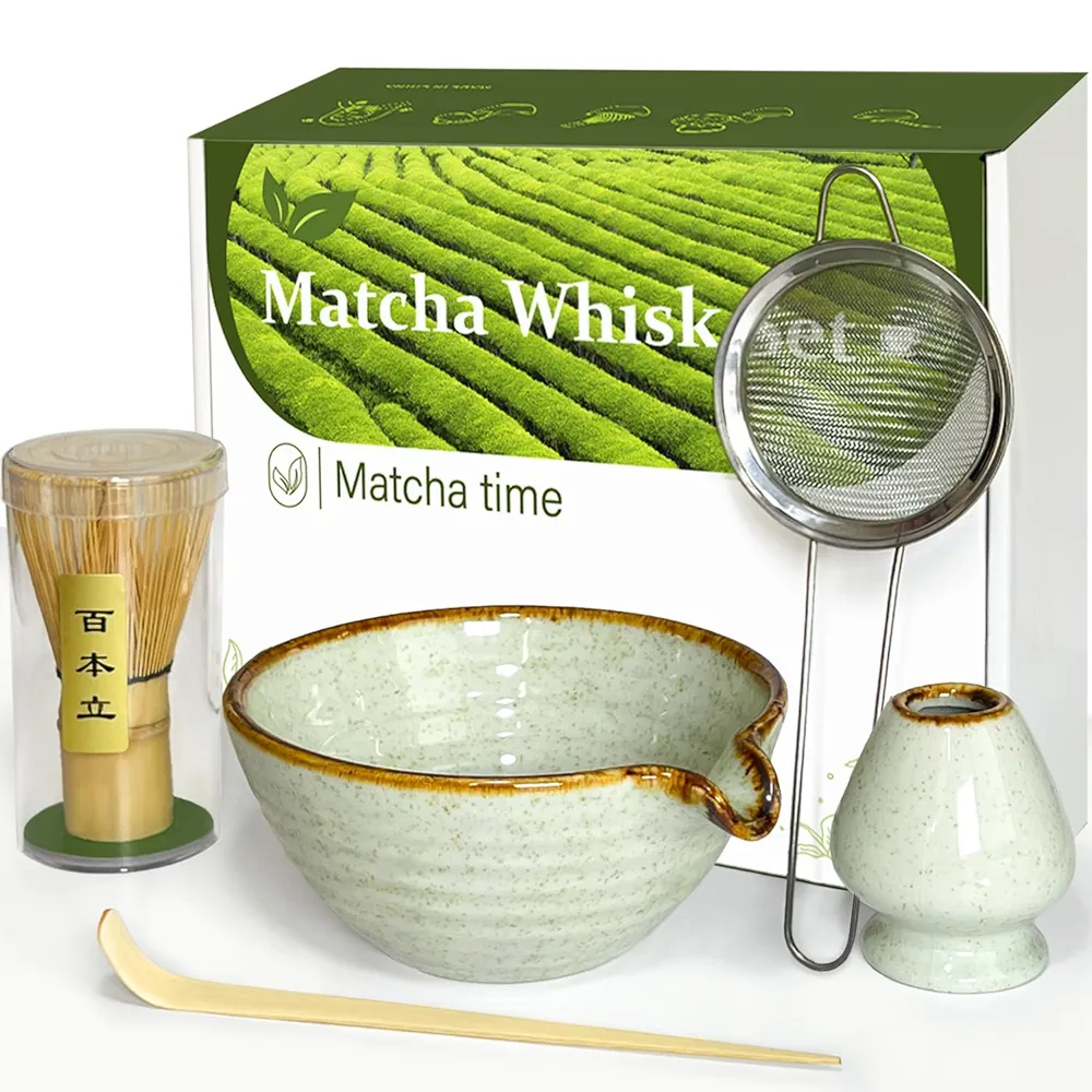 Amazon.com: Vaiheng Matcha Whisk Set with Matcha Bowl, Matcha Whisk Holder Matcha Bamboo Whisk, Scoop, Sifter, Unique Gifts for Women Men Girl Friend Home Kitchen Decor Gifts for Tea Enthusiasts Christmas : Home & Kitchen thumbnail