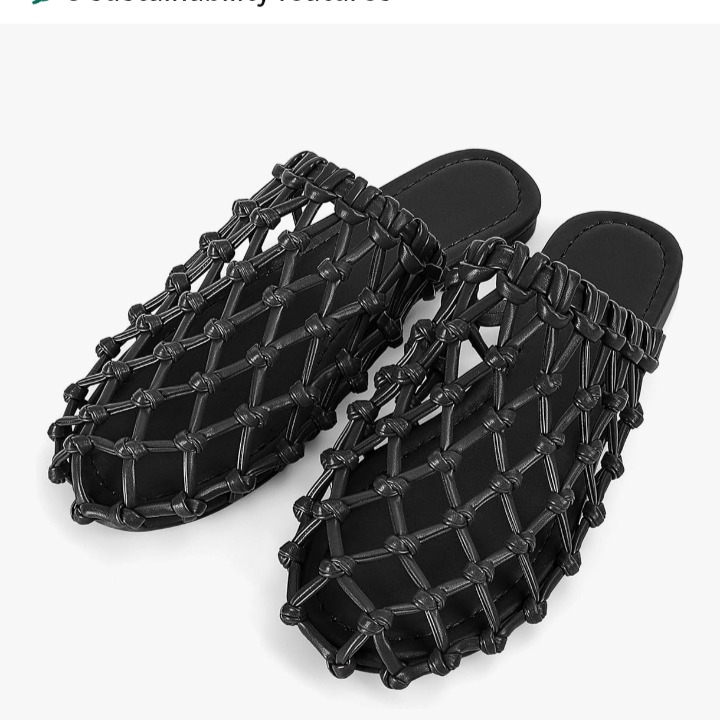 SOVANYOU Womens Slip on Mesh Flat Sandals Woven Mules Dressy Braided Flats Summer Beach Casual Closed Toe Slippers  &nbsp;3 sustainability features&nbsp; thumbnail