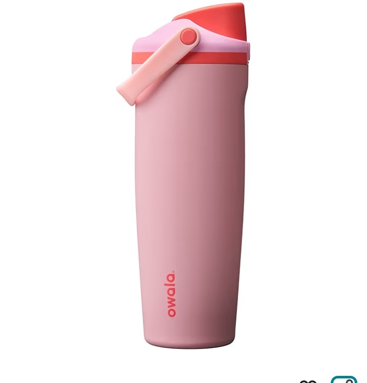 Owala FreeSip Sway Insulated Stainless Steel Water Bottle with Two-Way Spout, Built-In Straw and Bucket Handle, Made for Travel, School, and Sports, 30oz, BPA Free, Leak Proof, Pink Angel Food Cake Amazon's Choice 4K+ bought in past month thumbnail