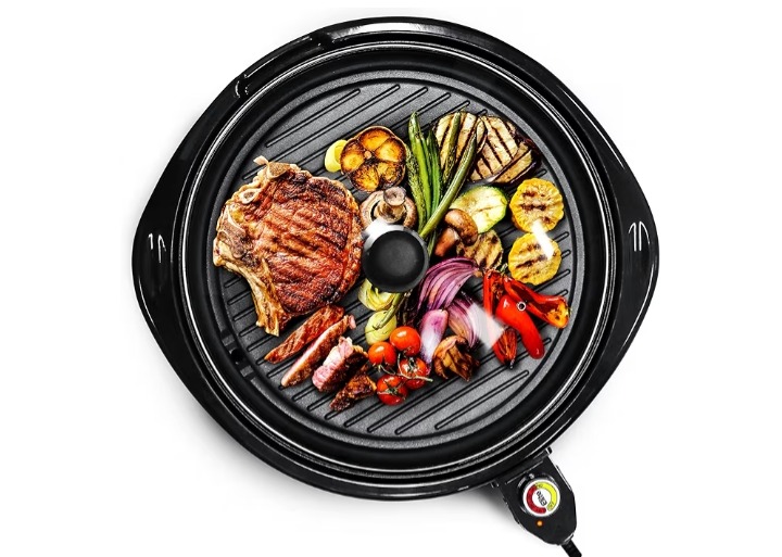 Elite Gourmet EMG-980BX Large Indoor Electric Round Nonstick Grill Cool Touch Fast Heat Up Ideal Low-Fat Meals Dishwasher Safe Includes Glass Lid, 14", Black  Amazon's Choice  300+ bought&nbsp;in past month thumbnail