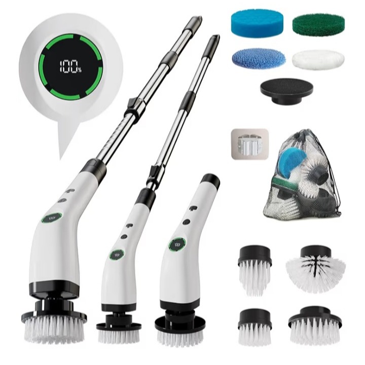 Amazon.com: Swyprrix Electric Bathroom Cleaning Brush, Cordless Spin Scrubber Full Body Waterproof IPX7 with Adjustable Handle, 8 Replaceable Brush Heads for Bathtub/Kitchen/Window/Home -SD-CTB01 : Health & Household thumbnail