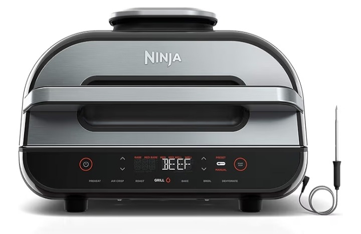 Amazon.com: Ninja | Indoor Grill and Air Fryer| Foodi Smart XL | 6-in-1 Grill, Air Fry, Roast, Bake, Broil, Dehydrate & Crisp |Smart Thermometer & Splatter Shield | Dishwasher Safe Parts | Black/Silver | FG551: Home & Kitchen thumbnail