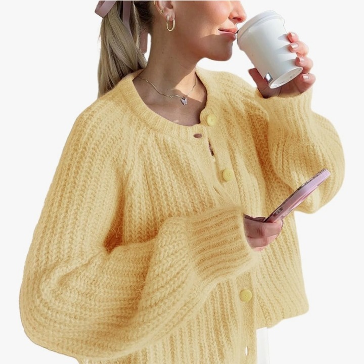 Wyeysyt Womens Cardigan Sweater Button Down Long Sleeve Chunky Soft Knit Sweater Fall Open Front Loose Casual Cardigan Coat 100+ bought in past month thumbnail