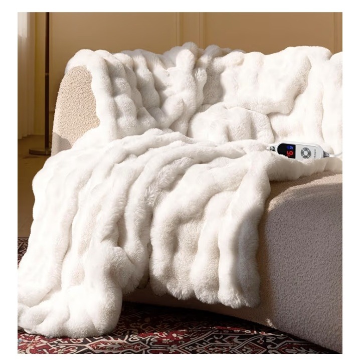 Electric Heated Blanket for Girls & Women, Soft & Luxurious, Faux Rabbit Fur Heating Throw Blankets, 6 Heat Settings, Overheat Protection, Quick Heating, Memory Function, Gift-Ready Design, 50"x60"  Amazon's Choice  200+ bought&nbsp;in past month thumbnail