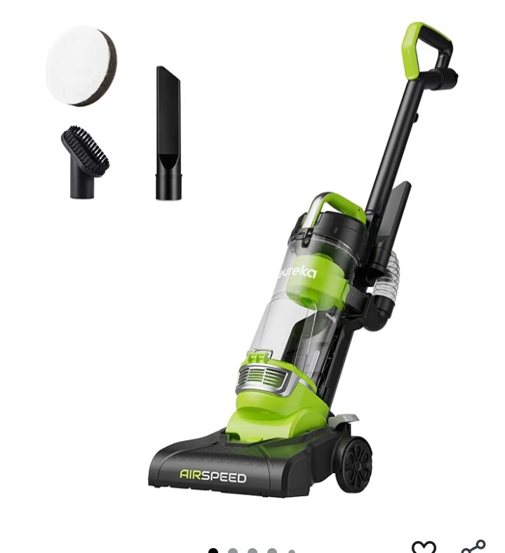 Eureka Airspeed NEU10AE4 Upright Vacuum Cleaner For Routine House Cleaning ,Ultra-Lightweight|Powerful Suction|Bagless|Washable Filter|Crevice Tool|Dusting Brush ,Suitabe For Carpets & Hard Floors Amazon's Choice 9K+ bought in past month thumbnail