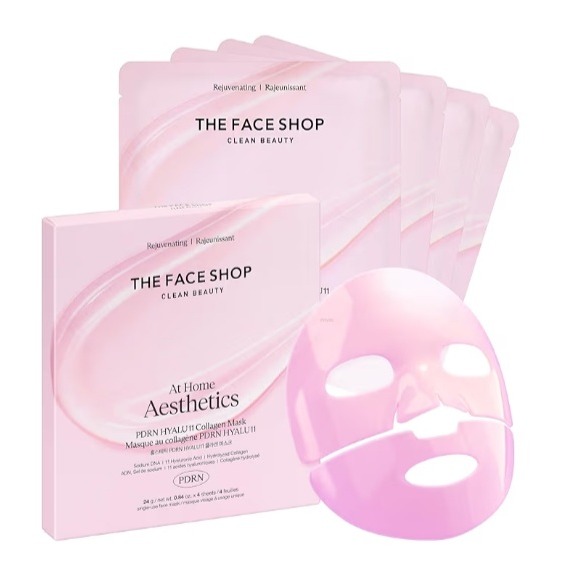 4.54.5 out of 5 stars(808)  The Face Shop Rose PDRN Pink Collagen Face Mask, Korean Glass Skin Essential, Hyaluronic Acid for Moisturizing & Skin Elasticity, Firming, 4EA  Amazon's Choice  500+ bought&nbsp;in past month thumbnail