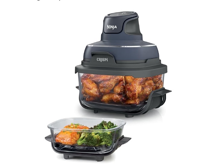 Ninja Crispi 4-in-1 Glass Air Fryer | 450°F | Non-Toxic | 4QT & 6-Cup Glass Containers w/Lids | Microwave, Freezer, Dishwasher Safe | Max Crisp, Air Fry, Bake, Recrisp | Cyberspace Gray, FN101GY  Amazon's Choice  4K+ bought&nbsp;in past month thumbnail