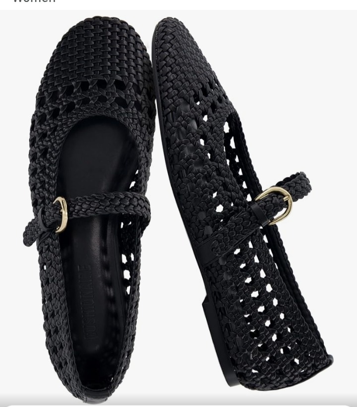 CUSHIONAIRE Windsor Woven Womens Flats with Adjustable Strap – Comfortable Mary Jane Ballet Flats for Women thumbnail