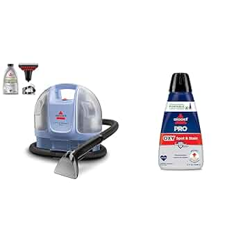 BISSELL Little Green Mini Limited Edition Color Lake Blue, 4075F + Bissell Professional Spot and Stain + Oxy Portable Machine Formula, 32 oz, Single, 32 Fl Oz thumbnail