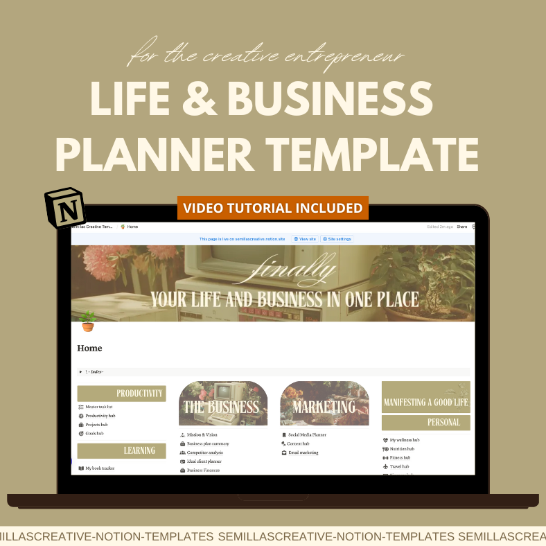 Notion Life & Business Planner (Template)  thumbnail