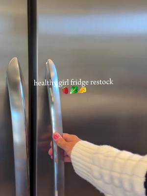 Full ASMR healthy fridge restock - love having it all organized & aesthetic 😍🥗🧀 #asmrfridgerestock #fridgeorganization #