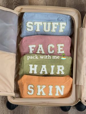 Pack with my toiletries with me for vacation 🏝️✈️☁️ #packwithme #traveltoiletrybag #travelminis #bloompartner #asmrvlog 