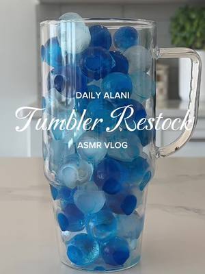 Daily Energy Drink Restock 💙⚡️🩵 been loving this glass tumbler cup and the blue slush @Alani Nutrition #dailyrestock #re