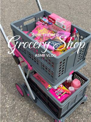 Pink themed grocery shop with my personal shopping cart 😋🛒🎀 #personalshoppingcart #groceryshopping #groceryshopwithme #g