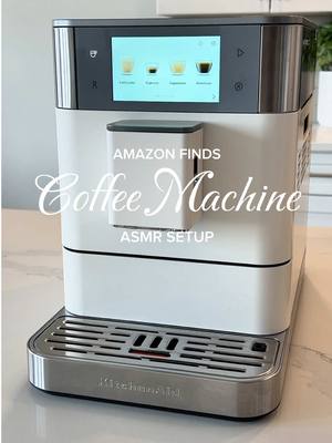 At home espresso latte machine set up ☕️ this machine can make over 15 coffee drinks with the press of a button 😳 #espre