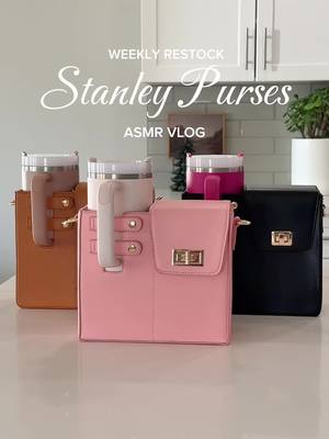 Pack my stanely purses for the week 👜💕💄 #asmrrestock #stanleypurse #stanleyaccessories #stanleytumbler #restockingvideos