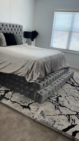 Luxe Gray Tufted Bed 🩶 thumbnail