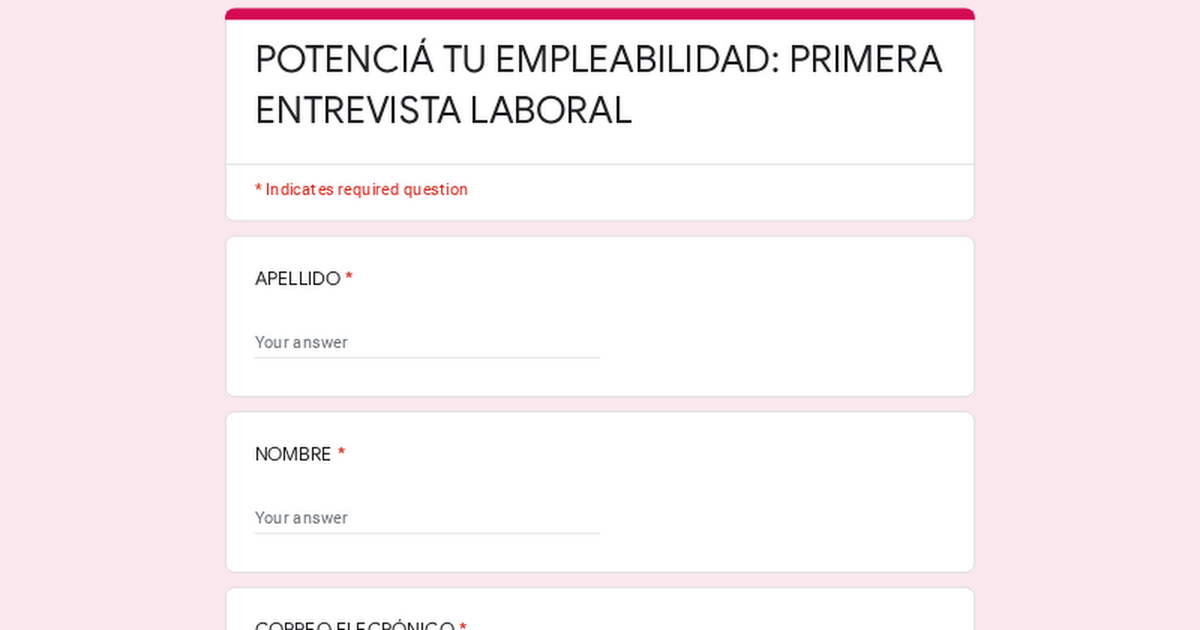 INSCRIPCIÓN Potenciá tu empleabilidad: primera entrevista laboral thumbnail