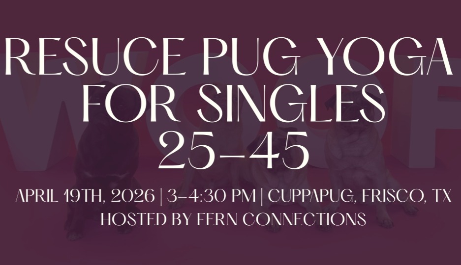 Rescue Pug Yoga At CuppaPug | For Singles 25-45 | Frisco, TX thumbnail