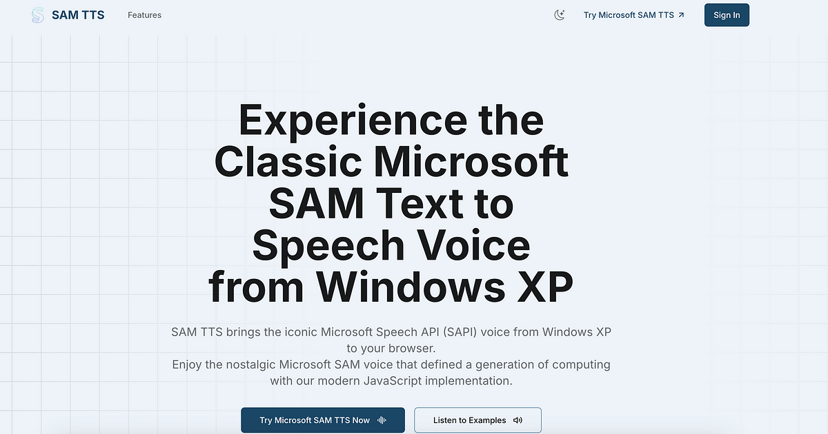 SAM TTS: Bring Back the Classic Microsoft SAM Voice in Your Browser thumbnail