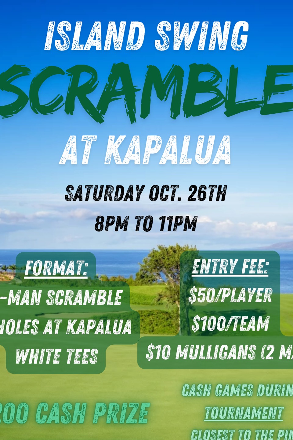 Island Swing Scramble Individual Fee - X-Golf Katy thumbnail