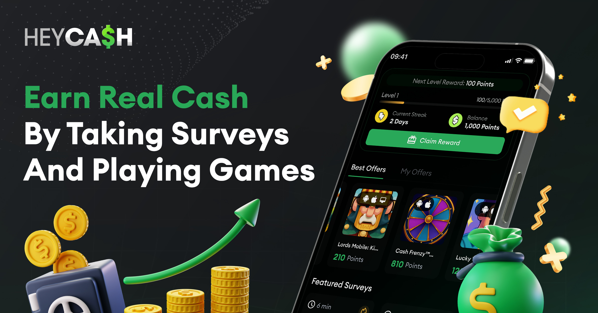 HeyCash - Surveys. Free $0.25 thumbnail
