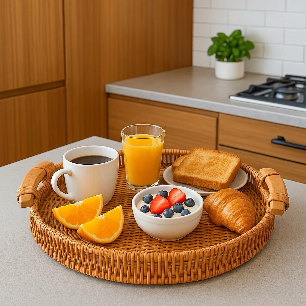 bandeja decorativa de bambu thumbnail