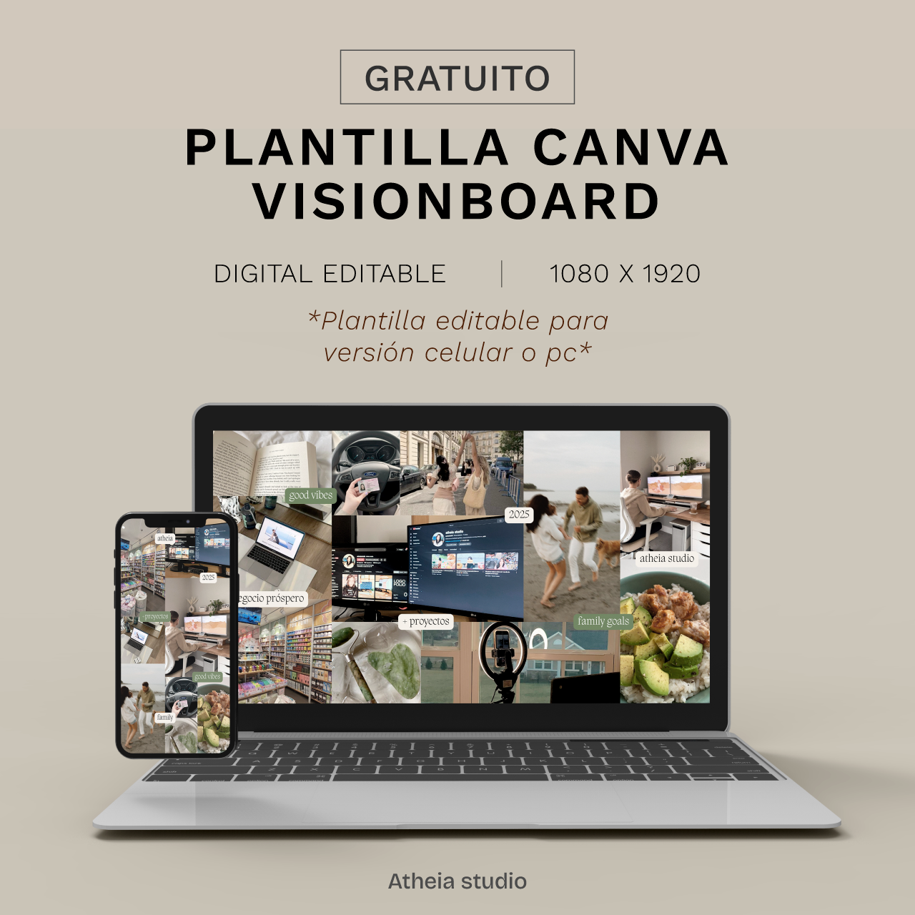 Plantilla editable Canva | Visionboard 2026 ✨ thumbnail