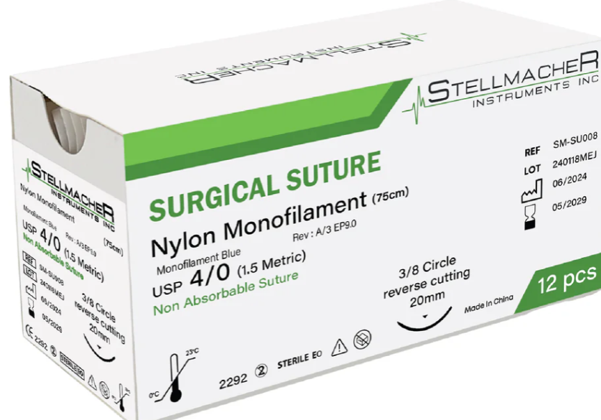 Nylon Suture Thread Kit 4/0 - Pack of 12 thumbnail