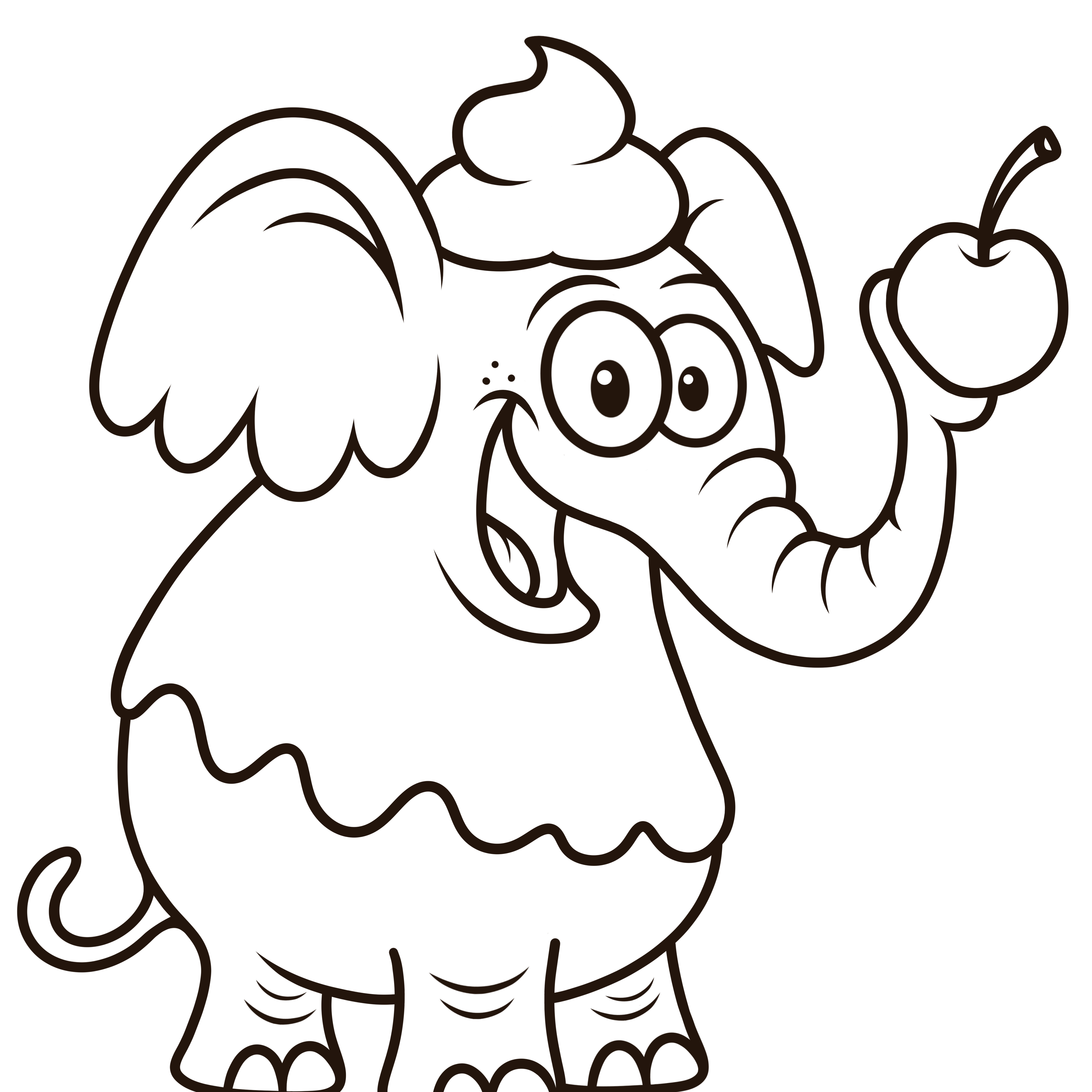 Ediphant Ice Cream Outline (Transparent PNG) thumbnail