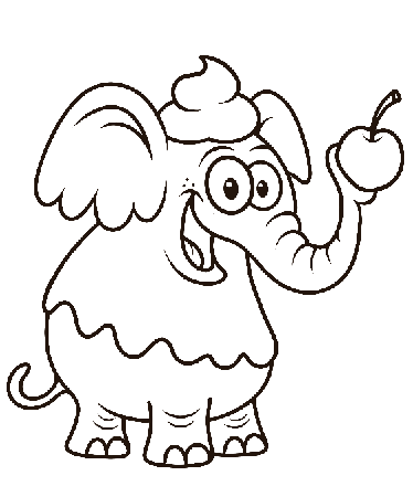 Ediphant Ice Cream Coloring Page (PNG) thumbnail