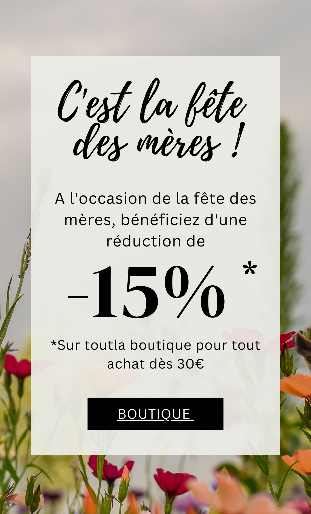 SPÉCIAL FÊTE DES MÈRES PROMO boutique  thumbnail