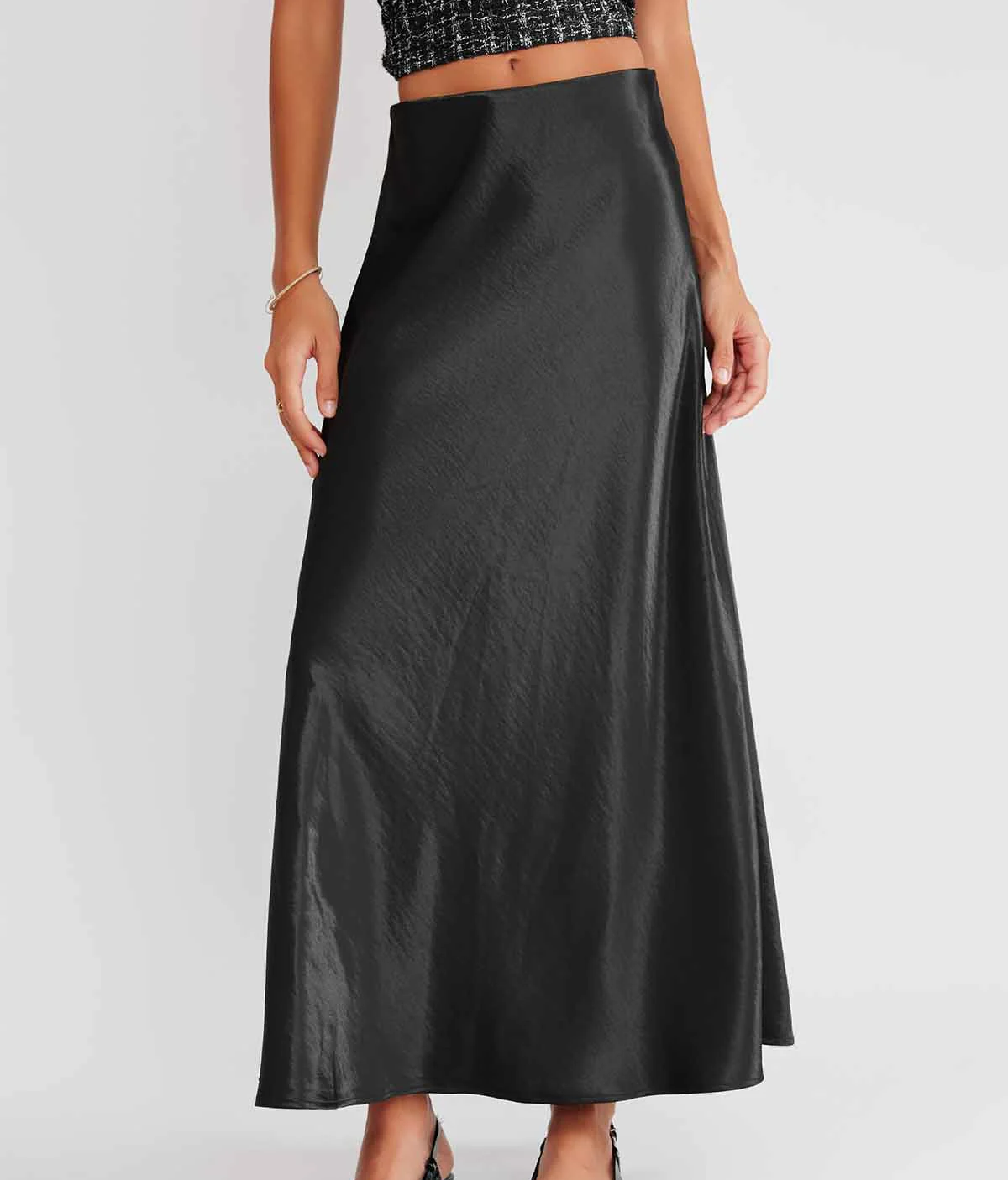 ASOBIO satin maxi skirt thumbnail