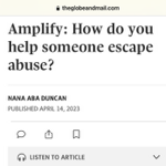 Globe and Mail: How do you help someone escape abuse? thumbnail