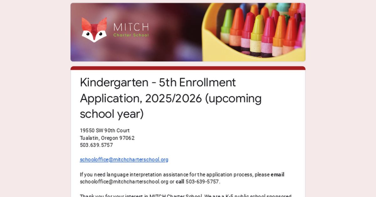 2025-26 K-5 Enrollment Application (OPEN to enroll) thumbnail