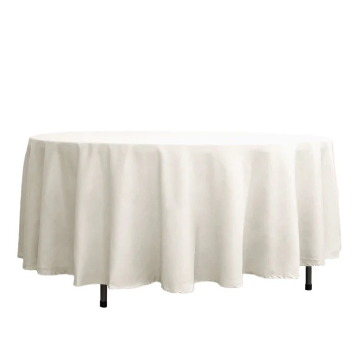 108" Ivory Seamless Polyester Round Tablecloth thumbnail