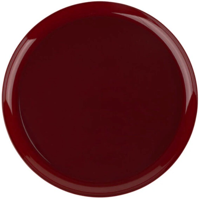 Cranberry Red Round Plastic Plates 10 Pack- Edge thumbnail