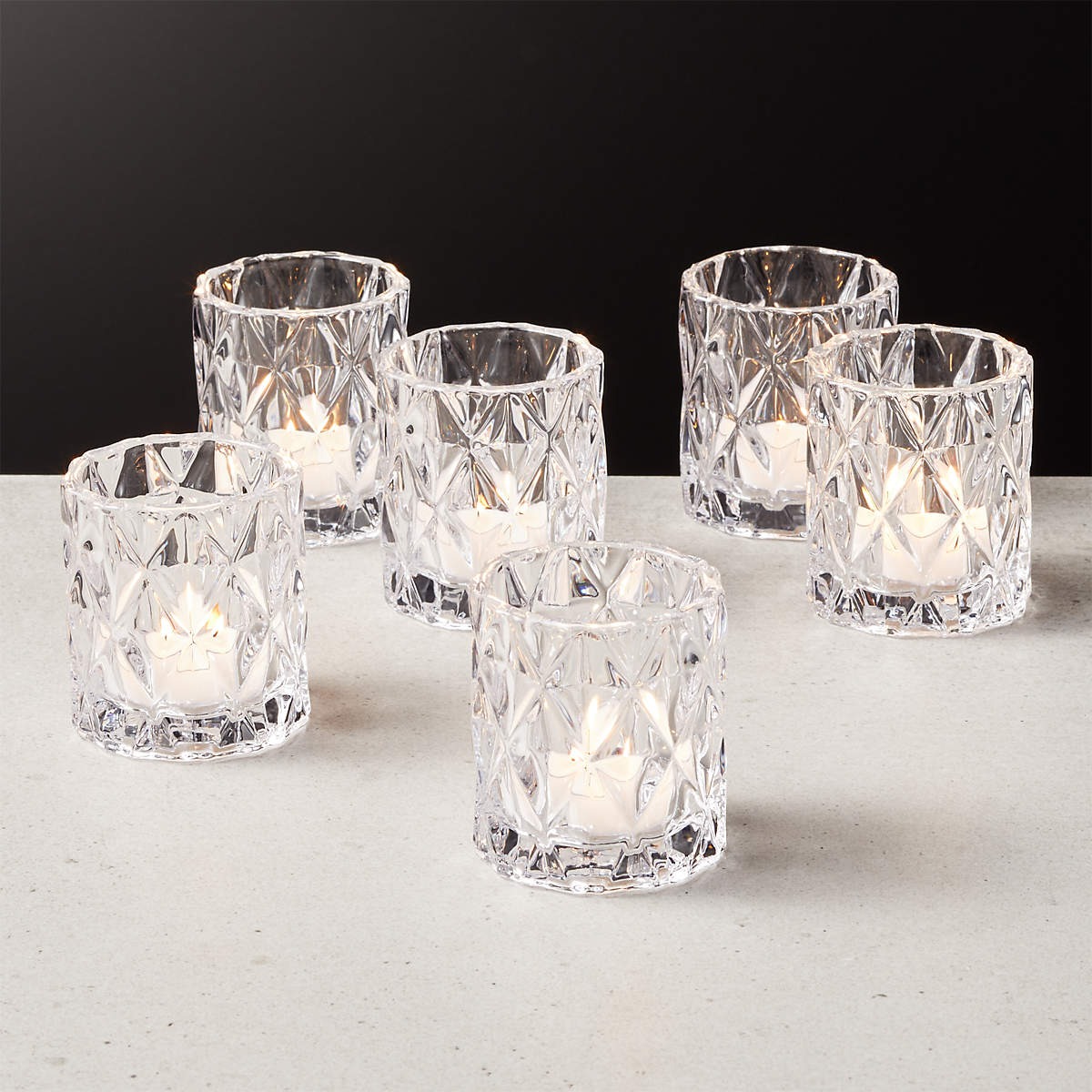 Betty Glass Tealight Candle Holder Set of 6 thumbnail