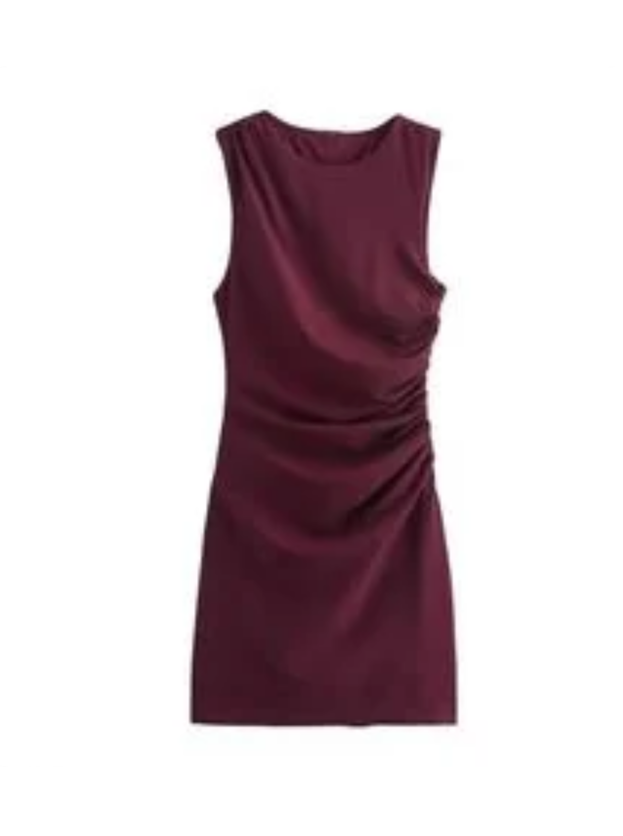 burgundy ruched dress thumbnail